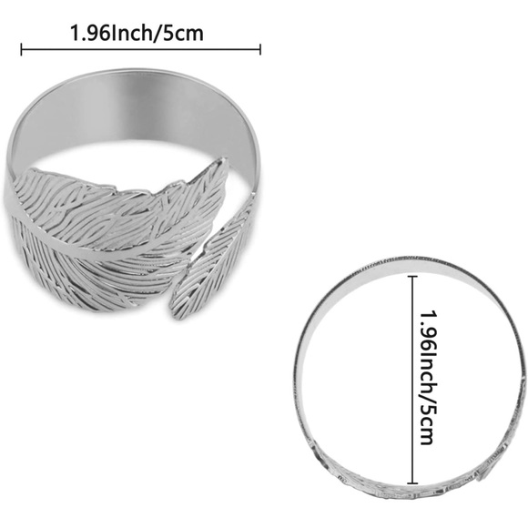 NWOT Molatta Metal Napkin Rings-Family Gatherings Set of 5. - Picture 4 of 5